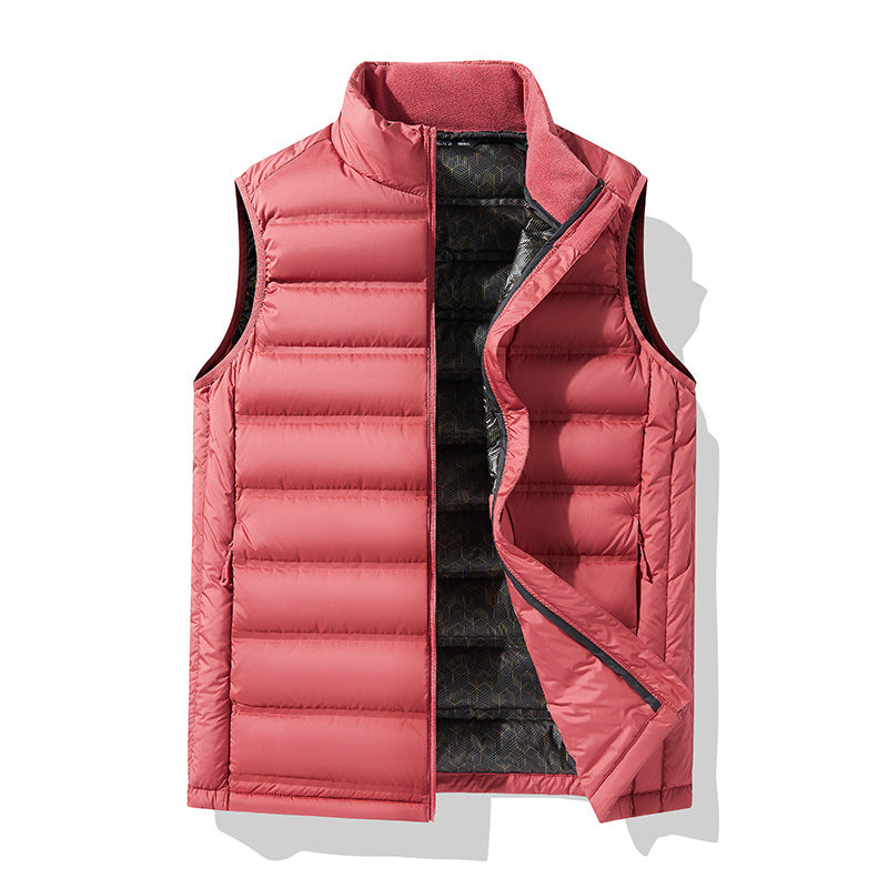 Plus Size Down Stand-up Collar Thermal Thick Graphene Vest Waistcoat