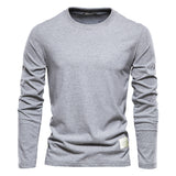 Men's Casual Exercise Outer Wear Round Neck Cotton Base Shirt