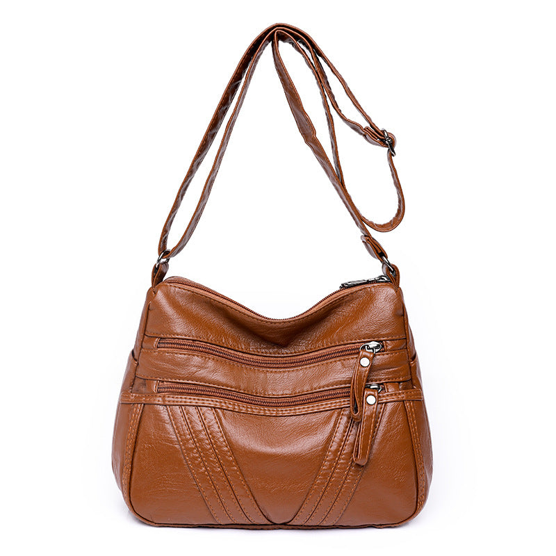 Women's Casual Crossbody Soft Leather Multi-pocket Shoulder Bag