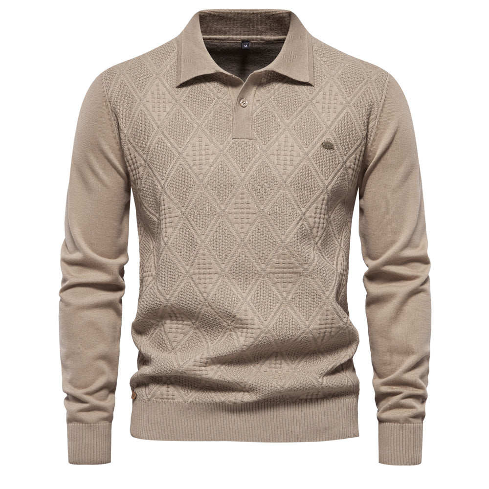 Men's Slim Lapel Knitted Sweater