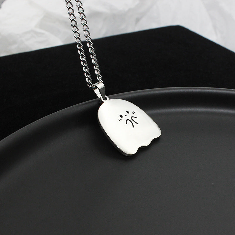 Little Ghost Pair Necklace Creative Pendant Cartoon Couple Pendant - Minihomy