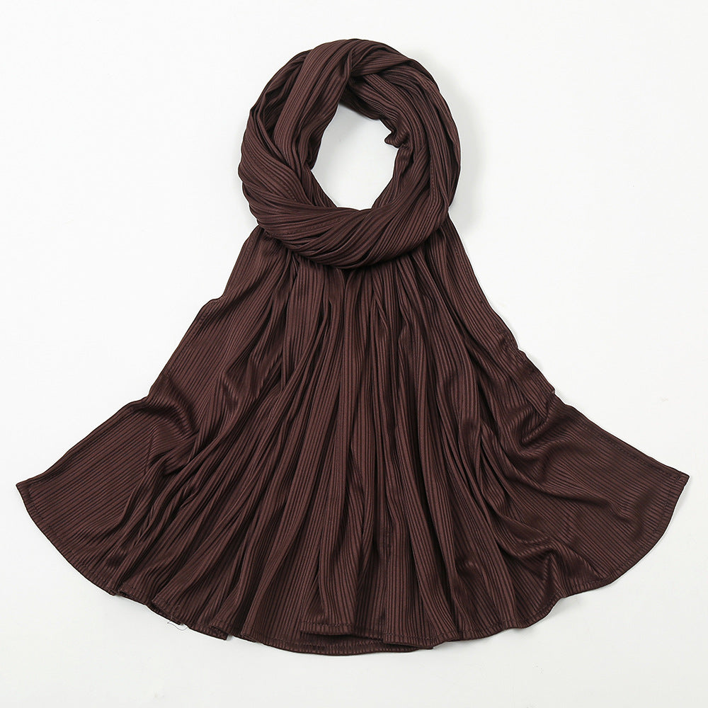 Women's Knitted Thread Cotton Striped Solid Color Scarf