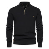 Men's Simple Half Turtleneck Solid Color Top