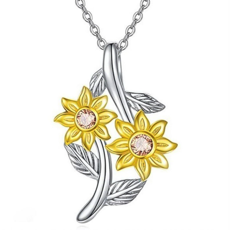 Sunflower Heart-shaped Small Pendant