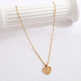 Creative Simple Women's Peach Heart Letter Necklace Love Pendant