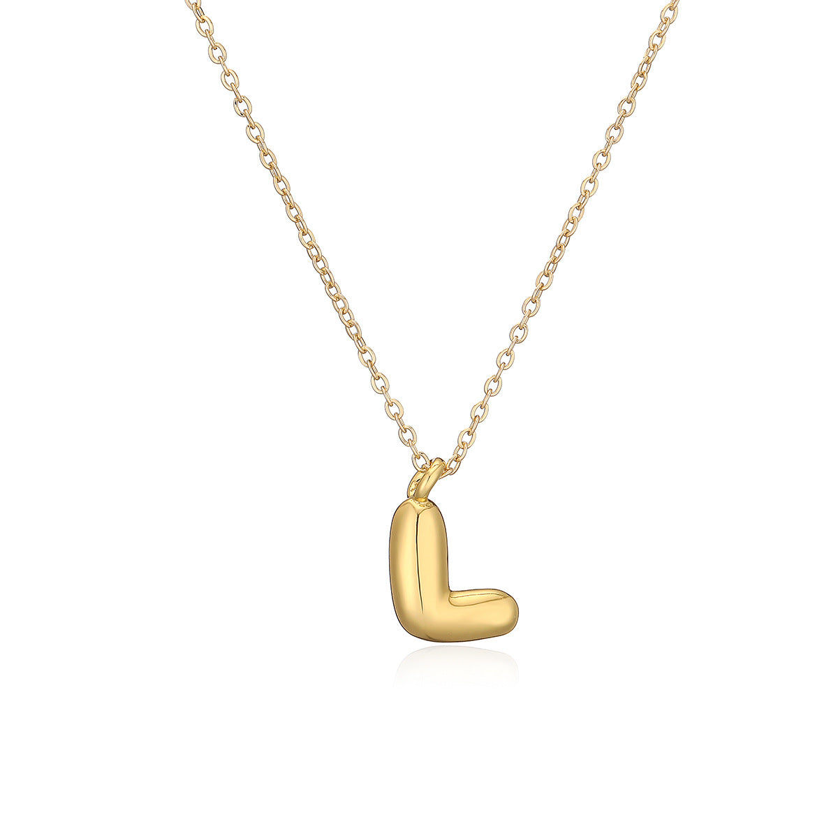 Copper Plated Gold 26 English Letters Pendant Necklace Niche Personality Clavicle Chain