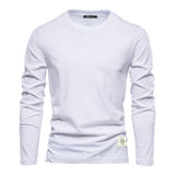 Men's Casual Exercise Outer Wear Round Neck Cotton Base Shirt