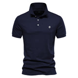 Men's Casual Cotton Lapel Sports Short Sleeve