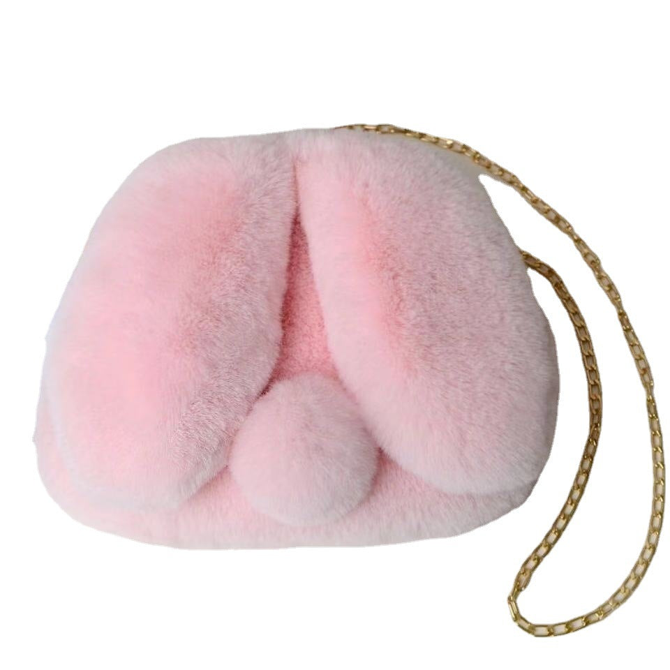 Women's Portable Plush Rabbit-themed Shoulder Bag