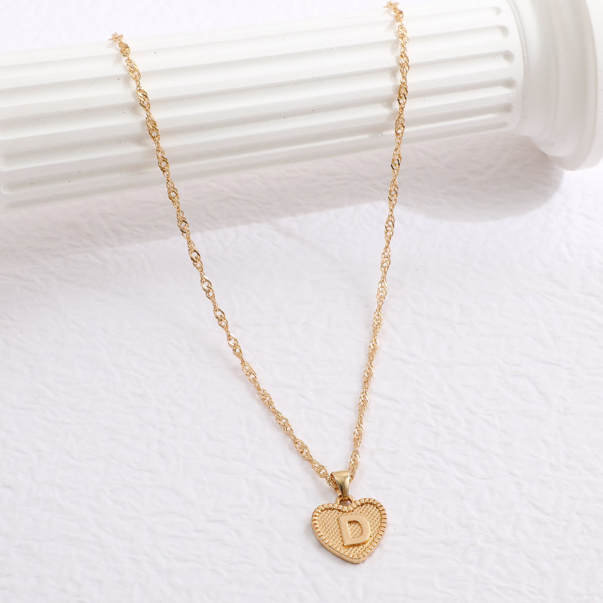 Creative Simple Women's Peach Heart Letter Necklace Love Pendant