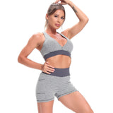 Women's Simple Bra Top High Waist Hip Lift Peach Yoga Shorts Suit