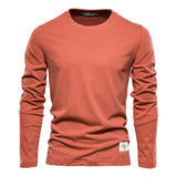 Men's Casual Exercise Outer Wear Round Neck Cotton Base Shirt