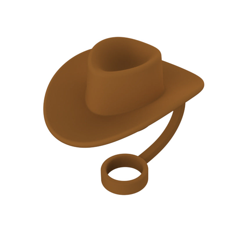 Style Straw Covers Cap - Novelty Cowboy Hat Shaped Toppers