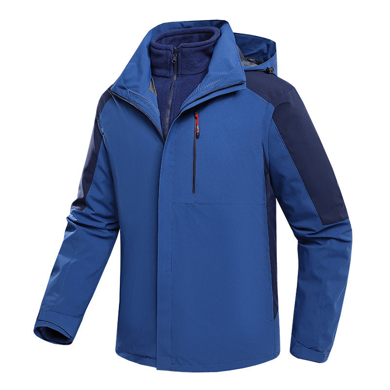 Three-in-One Waterproof Fleece-lined Thick Jacket