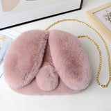 Women's Portable Plush Rabbit-themed Shoulder Bag