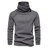 Men's Cascading Collar Sweater Coat Jacquard Pullover Sports Sweater