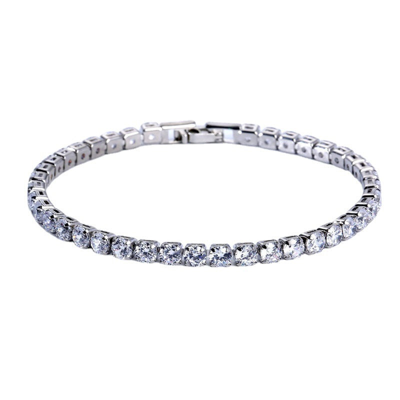 Simple Gang Drill Zircon Bracelet