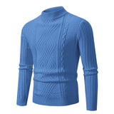 Men's Solid Color Stand Collar Sweater: Elevate Your Casual Style