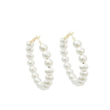 Women's Exaggerated Big Circle Pearl Earrings