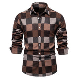 Men's Plaid Long Sleeve Shirt Top