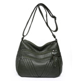 Women's Casual Crossbody Soft Leather Multi-pocket Shoulder Bag