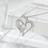 Zircon Double Love Necklace With Rhinestones - Ins Personalized Heart-shaped Necklace