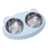 Stainless Steel Pet Bowls with No-Spill Stand for Cats & Dogs - Double Food & Water Bowls