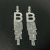 925 Silver Needle Ornaments Rhinestone Letter B Earrings Banquet Tassel Ear - Minihomy