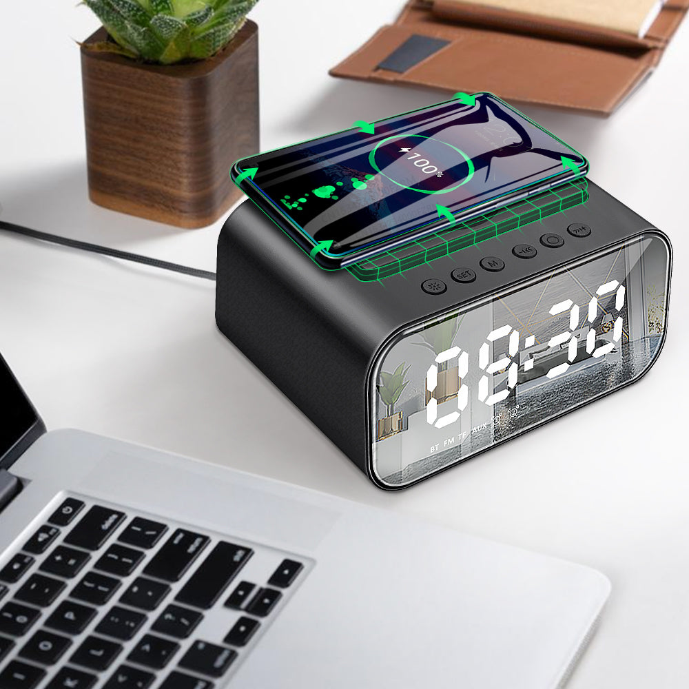 All-in-One Convenience: The Wireless Charging Bluetooth Speaker Clock - Minihomy