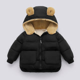 Childrens Autumn And Winter Short Thick Hooded Warm Jacket