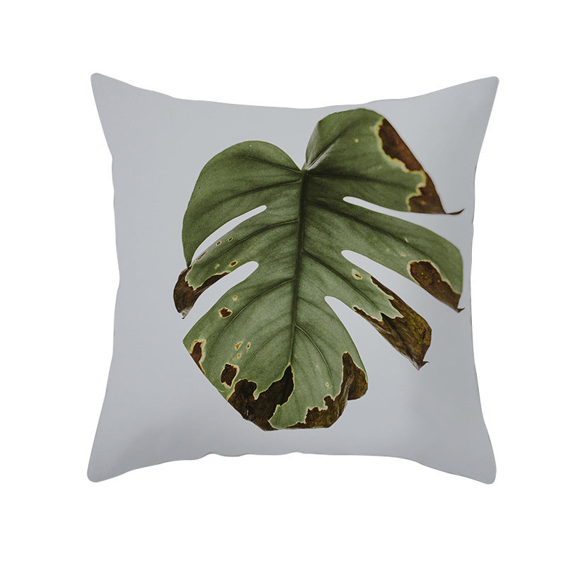 Light Tropical Plants Home Decor Peach Skin Fleece Pillowcase