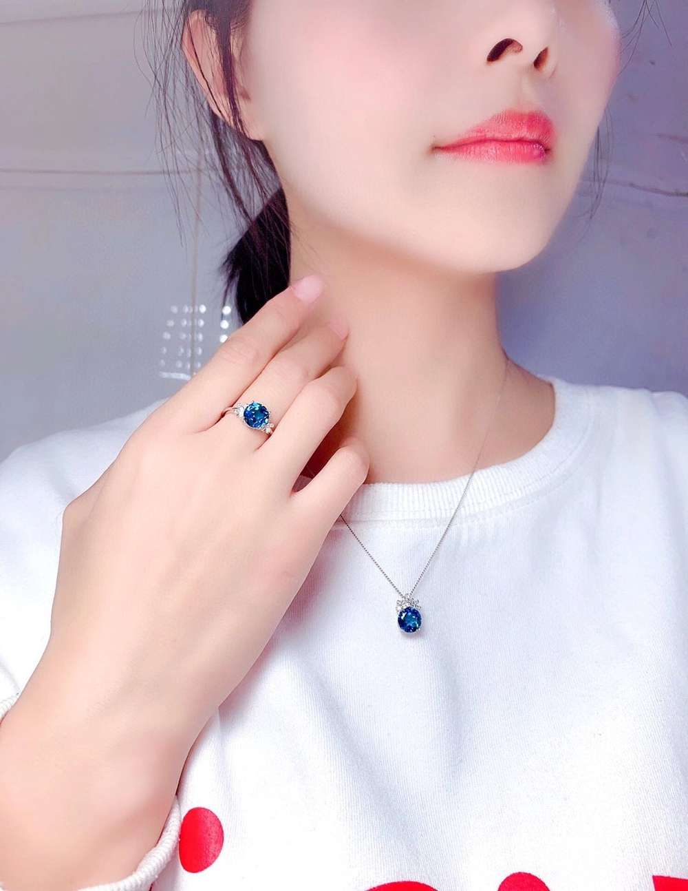 Jewelry Sets For Women London Blue Stones Pendants Necklaces - Minihomy