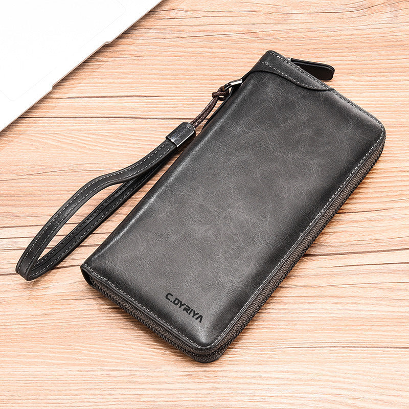 Simple Business Wallet Multifunctional Card Holder Men's Wallet Long Zip Wallet