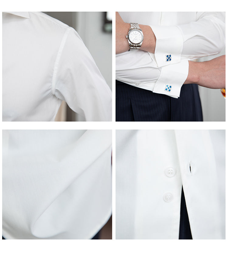 Windsor Collar White Long Sleeve Shirt Commuting