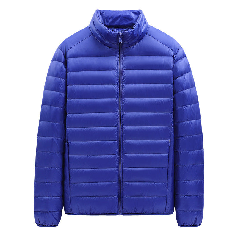 Men's Down Jacket Solid Color Stand Collar Light