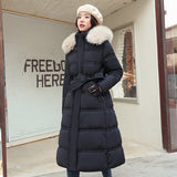 Over-the-knee Down Cotton Jacket Thickened Cotton-padded Coat