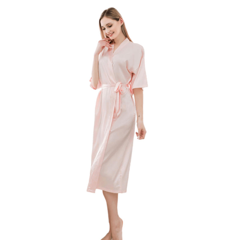 Satin Kimono Robes for Women - Bride Long Robe Sleepwear