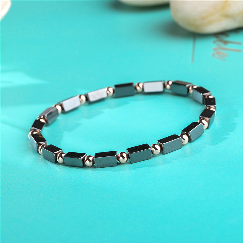 Men's Bracelet Black Iron Stone Flying Saucer Woven Three Sets Of Bracelets set - Minihomy