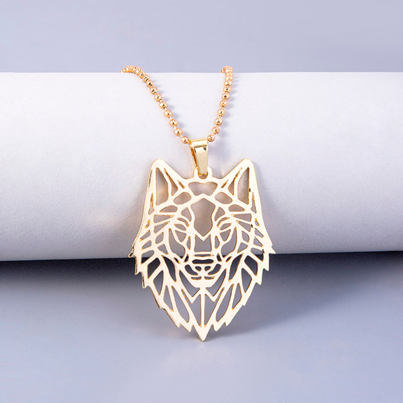 Stainless Steel Wolf Head Pendant Necklace - Animal Jewelry