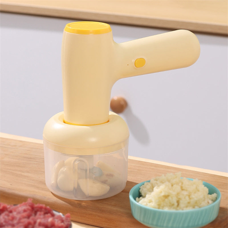 2 In 1 Electric Garlic Chopper USB Rechargeable Vegetable Chili Meat Ginger Masher Handheld Multipurpose Kitchen Gadgets - Minihomy