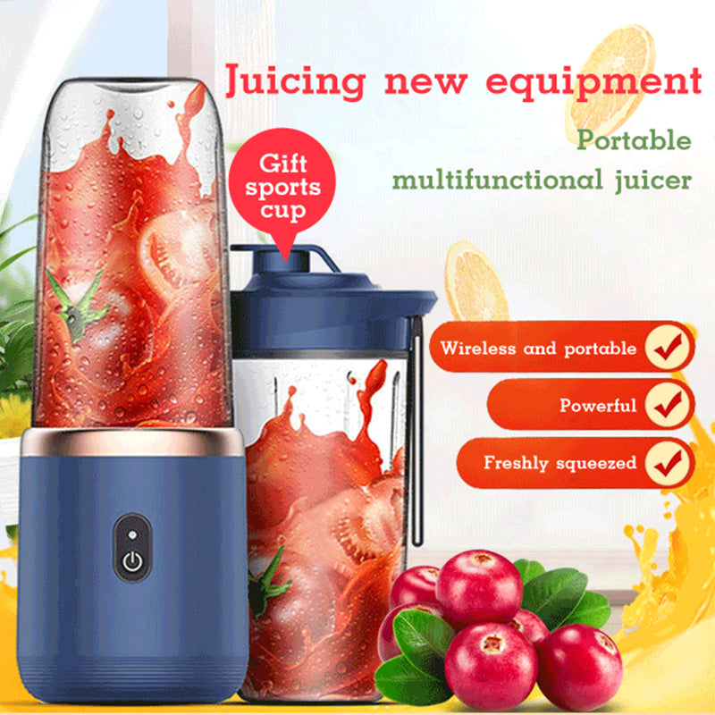 6-Blade Portable Blender - Mini Juicer Cup Extractor Smoothie USB Charging Fruit Squeezer - Minihomy