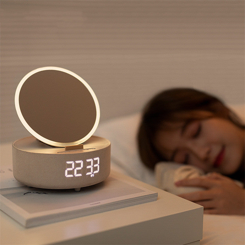 Mirror Wireless Charger Alarm Clock Bluetooth Speaker LED Night Light Smart Digital Clock Loudspeaker For Phone Charger - Minihomy