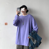 Legible Spring Autumn Long Sleeve T-shirts - Men's O-Neck Loose Fit