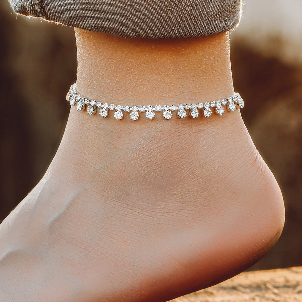 Women's Fashion Diamond Round Anklet