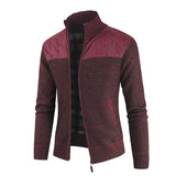 Men's Fleece-Lined Thickened Stitching Casual Cardigan Sweater