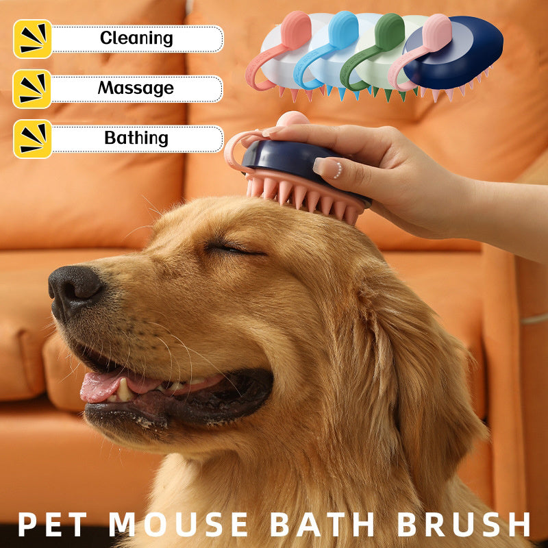 Pet Hair Remover Comb for Dogs & Cats - Silicone Bath & Shower Brush