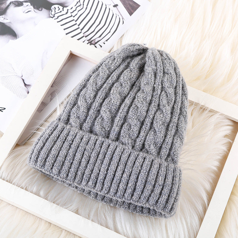 Winter Mohair Women Fleece Knitted Beanie