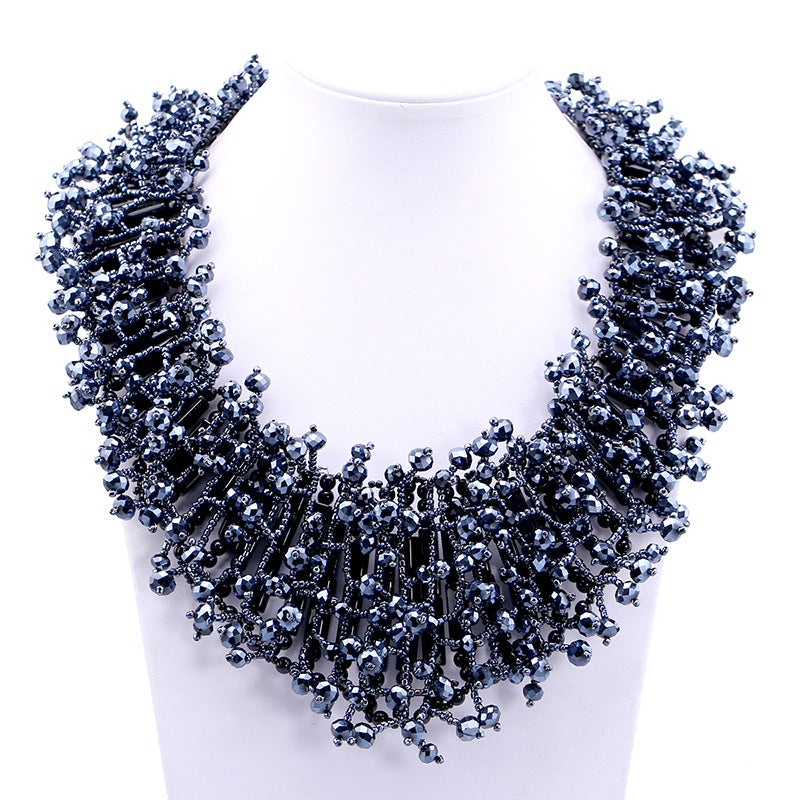 Small Beads and Crystals Handmade Strands Chokers Necklace for Women