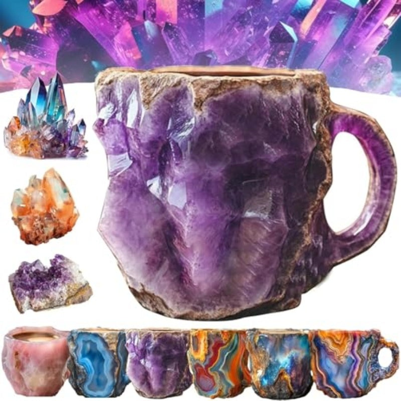 Elegant 400ml Resin Crystal Coffee Mugs with Handles - Home Decor Gift