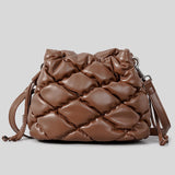 Women's PU Rhombus Stitching Handbag